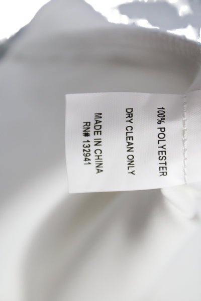 Amanda Uprichard Women White Cowl Neck Sleeveless Basic Blouse Size M