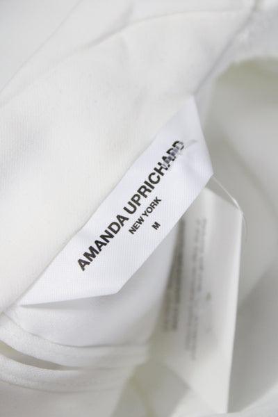 Amanda Uprichard Women White Cowl Neck Sleeveless Basic Blouse Size M