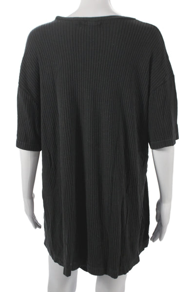 Brown Lee Women Pajama Set Black Modal Crew Neck Short Sleeve Size L