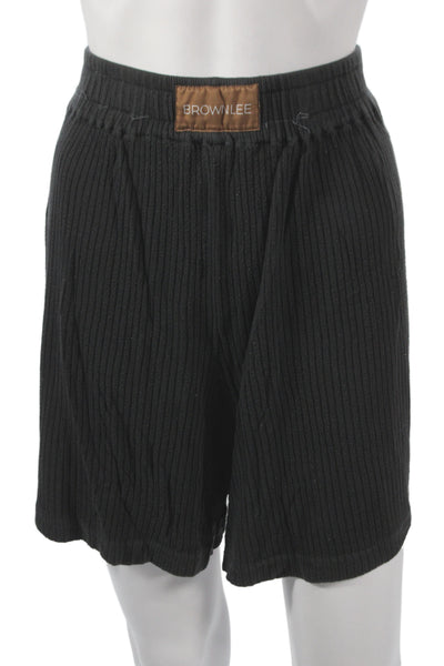 Brown Lee Women Pajama Set Black Modal Crew Neck Short Sleeve Size L