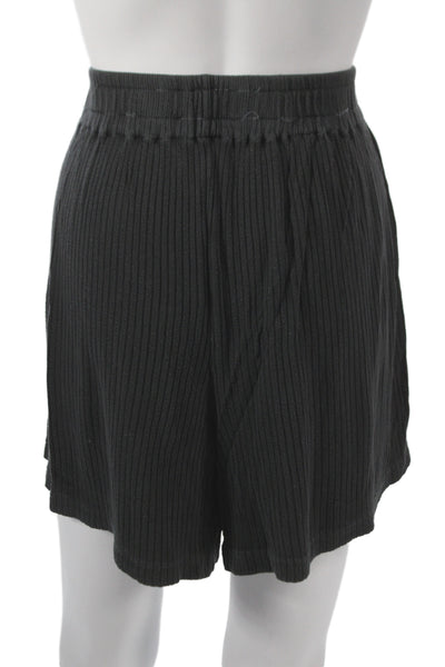 Brown Lee Women Pajama Set Black Modal Crew Neck Short Sleeve Size L