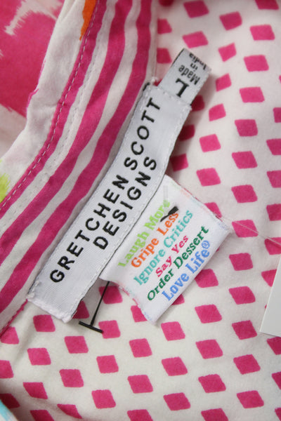 Gretchen Scott Designs Women Button Up Long Sleeve Geometric Tunic Size L