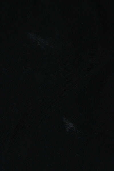 Me + Em Women Black Jersey Blouse High Neck Long Sleeve Zip Victorian Size 4