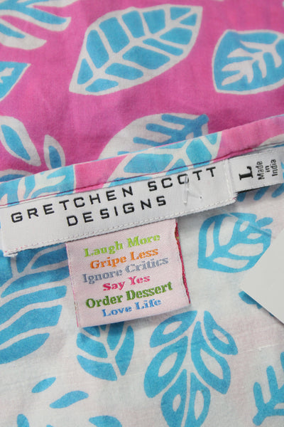 Gretchen Scott Designs Women Multicolor Floral V-Neck Tunic 3/4 Sleeve Size L