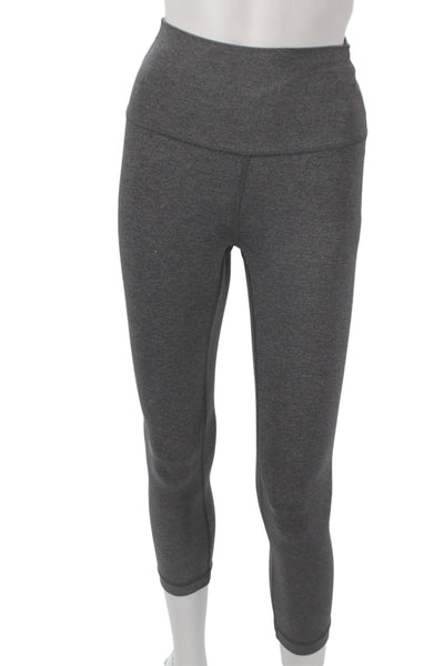 Lululemon Womens Capri Leggings Gray Nylon Blend Athleisure Size 4