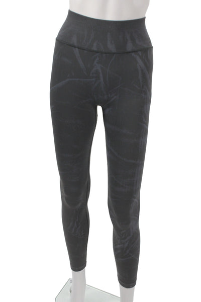 Lululemon Womens Ankle Leggings Black Tie Dye Nylon Athleisure Size 4