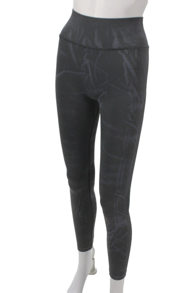 Lululemon Womens Ankle Leggings Black Tie Dye Nylon Athleisure Size 4