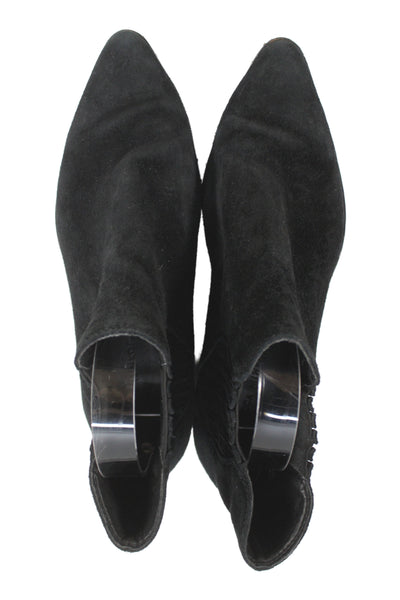 Rebecca Minkoff Women's Suede Studded Ankle Boots Black Size 8