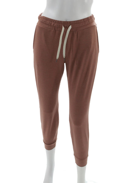 Vuori Womens Cropped Pants Brown Drawstring Athleisure Size XS