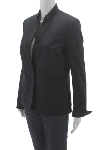 Rag & Bone Womens Tuxedo Blazer Black Cotton Blend Buttoned Size 4