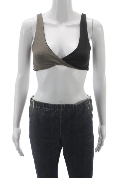 Vuori Womens Sports Bra Black Colorblock Scoop Neck Size XS