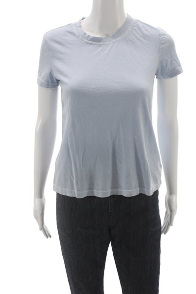 James Perse Womens Basic Cotton Short Sleeve Crew Neck T-Shirt Blue Size 0