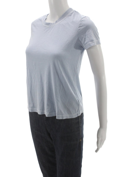 James Perse Womens Basic Cotton Short Sleeve Crew Neck T-Shirt Blue Size 0