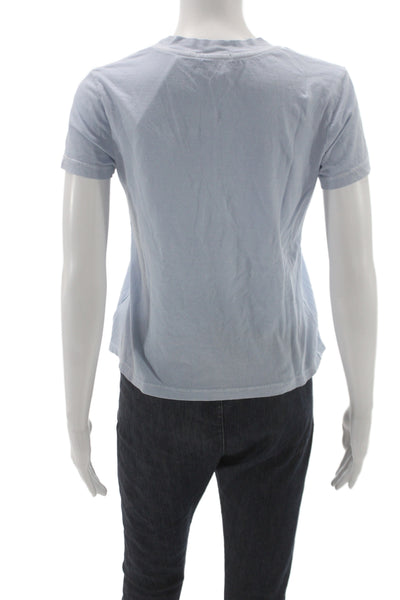 James Perse Womens Basic Cotton Short Sleeve Crew Neck T-Shirt Blue Size 0