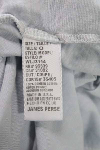 James Perse Womens Basic Cotton Short Sleeve Crew Neck T-Shirt Blue Size 0