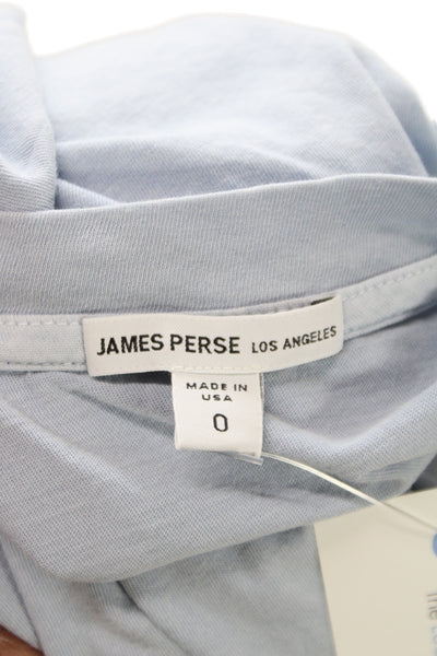 James Perse Womens Basic Cotton Short Sleeve Crew Neck T-Shirt Blue Size 0