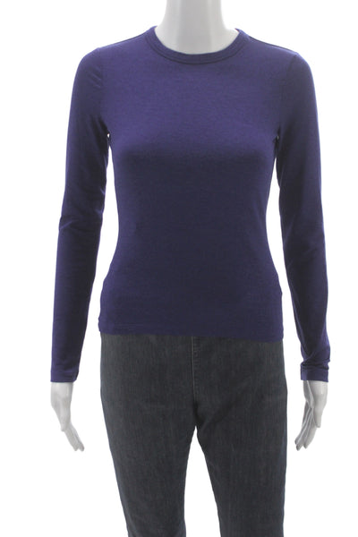 Vuori Womens Basic Purple Crew Neck Long Sleeve Tee Size XS