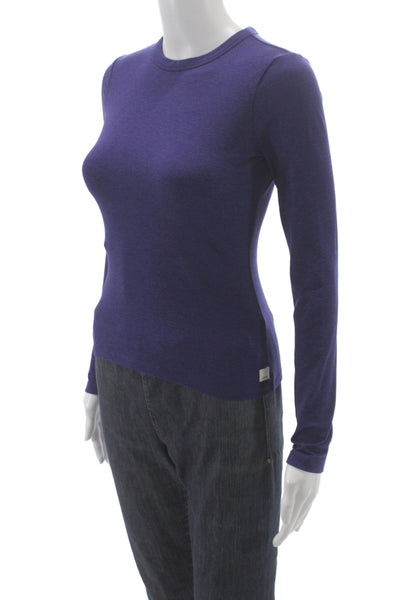Vuori Womens Basic Purple Crew Neck Long Sleeve Tee Size XS