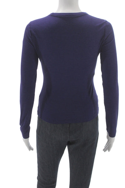 Vuori Womens Basic Purple Crew Neck Long Sleeve Tee Size XS