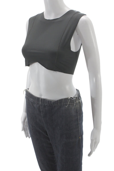 Boys + Arrows Womens Sleeveless Blouse Black Nylon Round Neck Solid Size XS