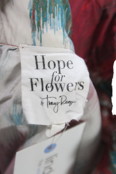 Tracy Reese Women Bohemian Floral Tunic 3/4 Sleeve Button Collared Size PS