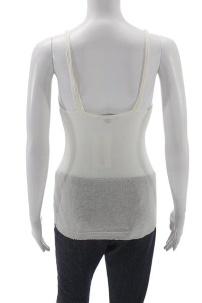 James Perse Womens White Ribbed Knit Scoop Neck Camisole Size 0