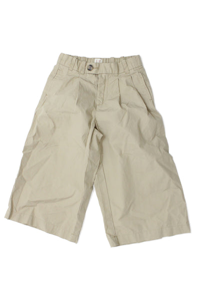 Gap x Doen Boys Zipper Fly Wide Leg Chino Pants Brown Cotton Size 4