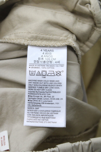 Gap x Doen Boys Zipper Fly Wide Leg Chino Pants Brown Cotton Size 4