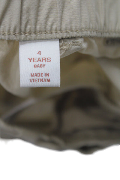Gap x Doen Boys Zipper Fly Wide Leg Chino Pants Brown Cotton Size 4