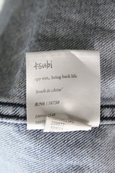 Ksubi Womens Basic Jacket Blue Cotton Button Long Sleeve Grunge Size XS