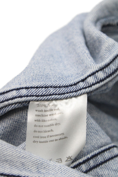 Ksubi Womens Basic Jacket Blue Cotton Button Long Sleeve Grunge Size XS