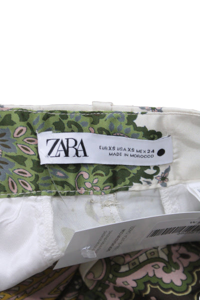 Zara Women Multicolor Paisley Dress Pants Polyester Size XS