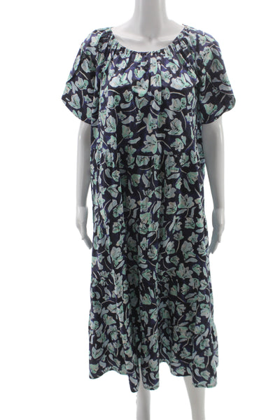 Merlette Womens Trapeze Swing Dress Multicolor Cotton Short Sleeve Size S