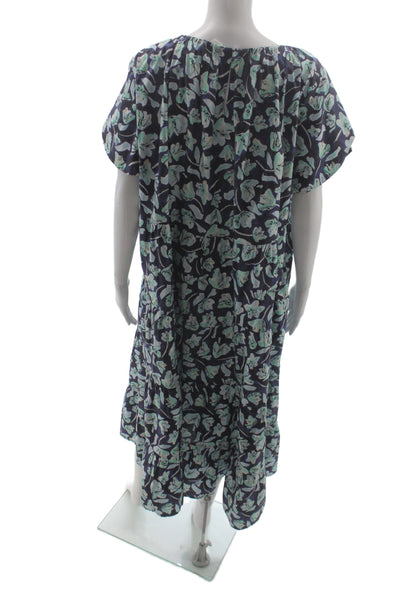 Merlette Womens Trapeze Swing Dress Multicolor Cotton Short Sleeve Size S