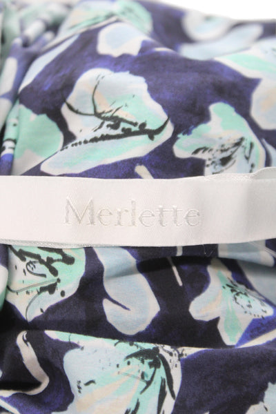 Merlette Womens Trapeze Swing Dress Multicolor Cotton Short Sleeve Size S