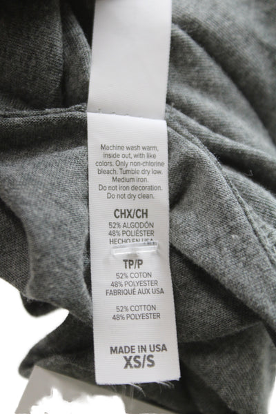 Bella + Canvas Women Cropped Tank Scoop Neck Gray Cotton Sleeveless Size XS