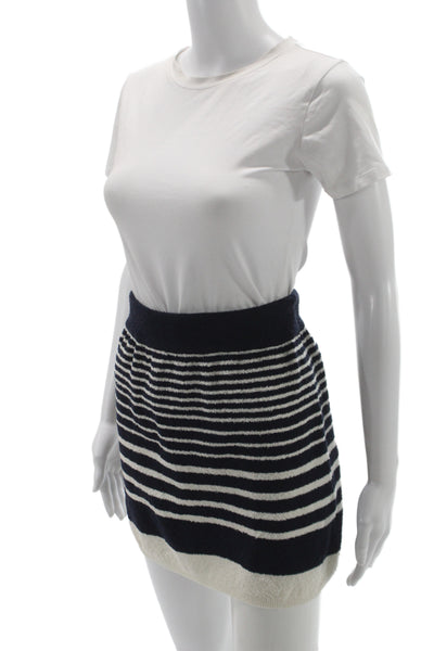 Zara Womens Striped Nautical Mini Skirt Blue Polyester Pull On Size S