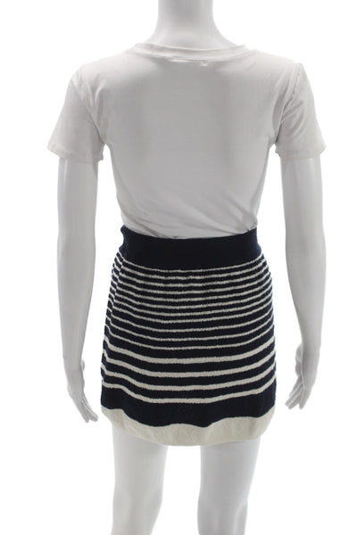 Zara Womens Striped Nautical Mini Skirt Blue Polyester Pull On Size S