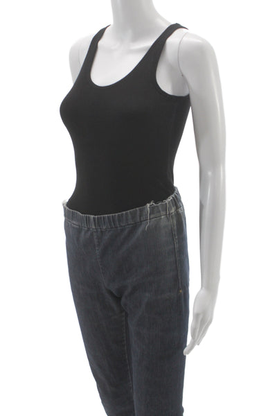 ATM Womens Basic Modal Scoop Neck Sleeveless Tank Black Classic Size S