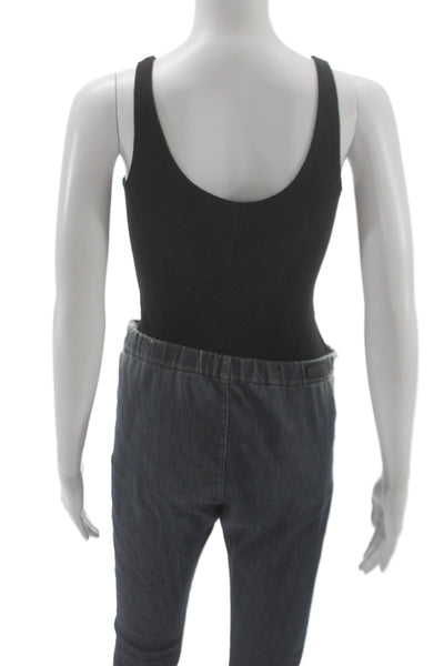 ATM Womens Basic Modal Scoop Neck Sleeveless Tank Black Classic Size S