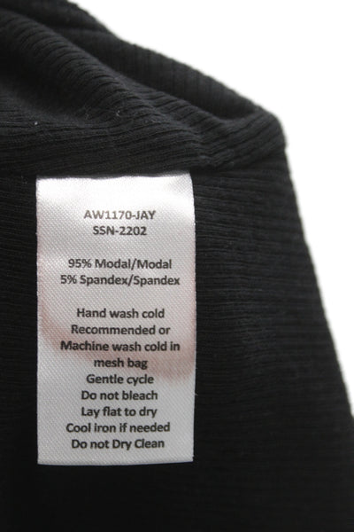 ATM Womens Basic Modal Scoop Neck Sleeveless Tank Black Classic Size S