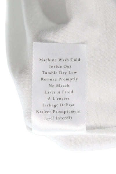 Frank & Eileen Women Sleeveless Basic T-Shirt White Cotton Crew Neck Size S