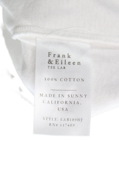 Frank & Eileen Women Sleeveless Basic T-Shirt White Cotton Crew Neck Size S