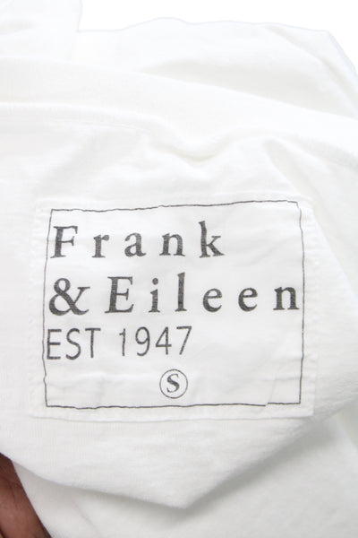Frank & Eileen Women Sleeveless Basic T-Shirt White Cotton Crew Neck Size S