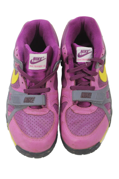 Nike Mens Air Trainers III B Mid Top Sneakers Shoes Purple Yellow Size 9