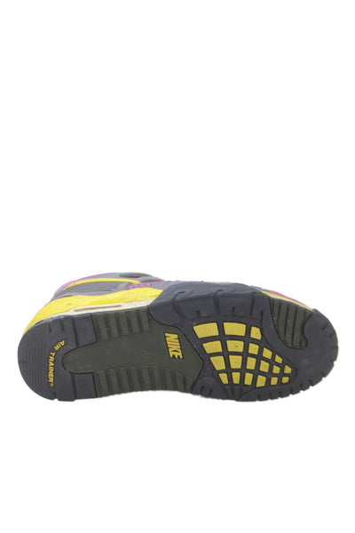 Nike Mens Air Trainers III B Mid Top Sneakers Shoes Purple Yellow Size 9
