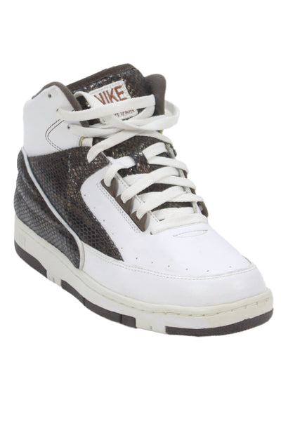 Nike Mens Air Python High Top Sneakers Shoes White Brown Size 8.5