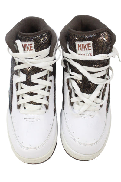 Nike Mens Air Python High Top Sneakers Shoes White Brown Size 8.5