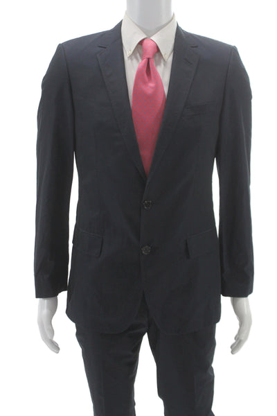 Hugo Hugo Boss Mens 2 Piece Blue Cotton Suit Size 36