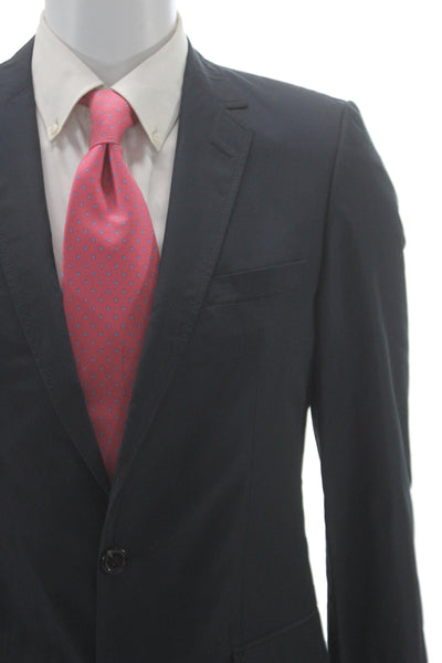 Hugo Hugo Boss Mens 2 Piece Blue Cotton Suit Size 36